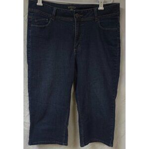Riders By Lee Womens 14M Stretch Straight Leg Mid Rise Capri Denim Jeans 36x19